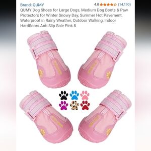 Pink Dog Boots with Straps
